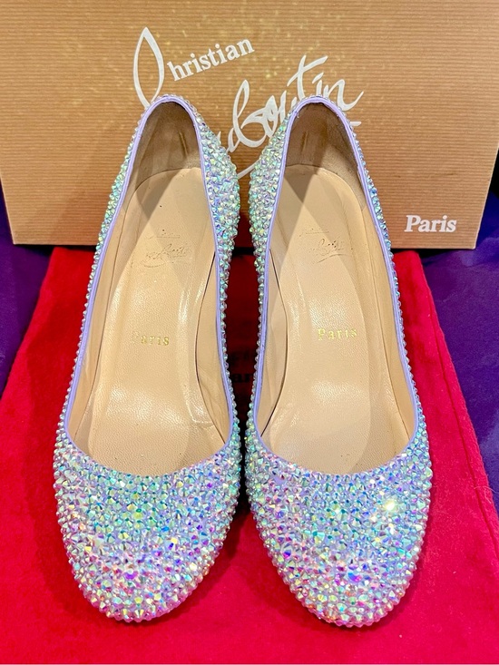 Christian Louboutin Shoes - Christian Louboutin Swarovski Crystal Strass Heels Lilac Light Purple 37.5 💎